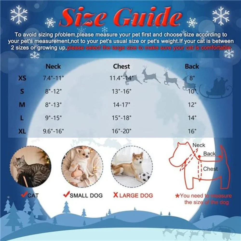 2 Packs - Cat & Small Dogs Christmas Sweater -Christmas Pet Knitwear Santa Claus